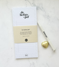 Cadeauset Juf  wit/goud