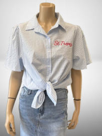 Blouse flamant blauw