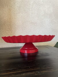 Serveerschaal rood ijzer 26 cm breed