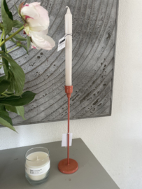 Koraal oranje kandelaar 30 cm hoog