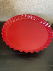 Serveerschaal rood ijzer 26 cm breed