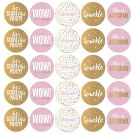 Party Stickers Roze per 5