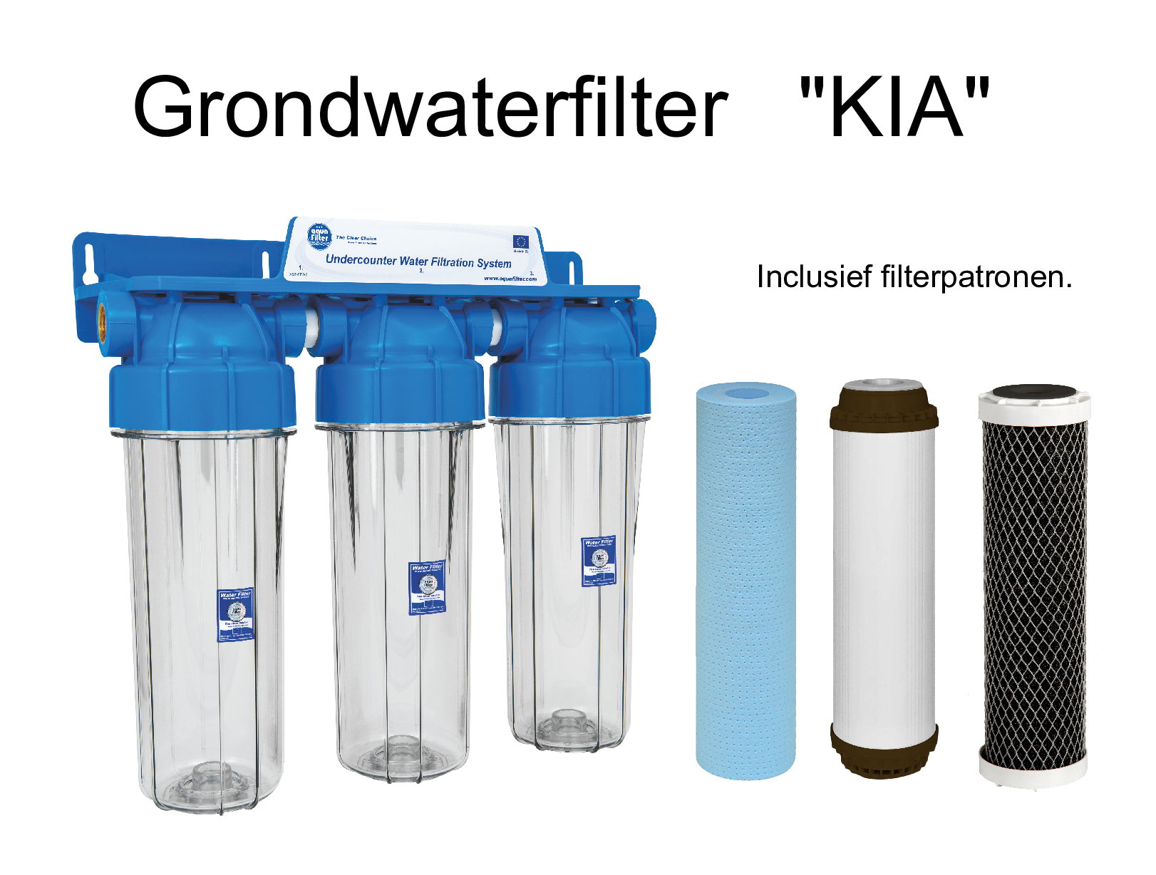 Aquafilter Groundwater Wellwater filter "KIA" 3-step, 3/4" connections (ready to use )