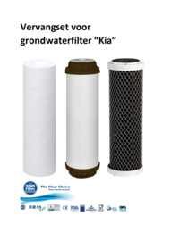 Filterset , 3 vervangfilters voor Aquafilter - grondwaterfilter "Kia" 3 staps - putwaterfilter