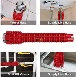 wc bril en kraan moersleutel- multi 8 in 1 tool - kraan gereedschap