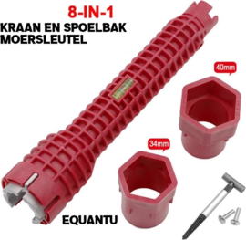 wc bril en kraan moersleutel- multi 8 in 1 tool - kraan gereedschap