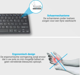 Ergonomisch | toetsenbord en muis | Zilver | USB connector