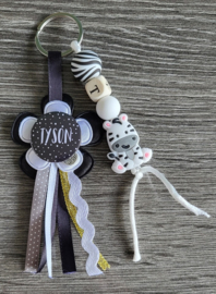 Naamsleutelhanger met zebra