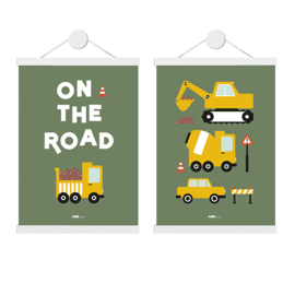 Posterset | A3/A4 | On the Road | Olijfgroen