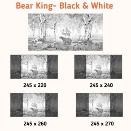 Fotobehang - Bear King Black & White