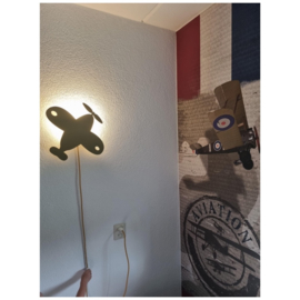 Houten Wandlamp Kinderkamer | Vliegtuig