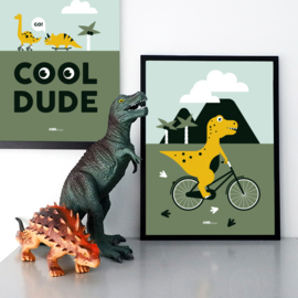 Poster | Dino | Dino op de fiets