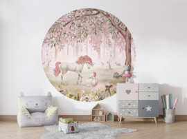 Muurcirkel Groot | Unicorn Forest Pink