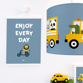 Poster | Dieren onderweg | Enjoy | Jeansblauw