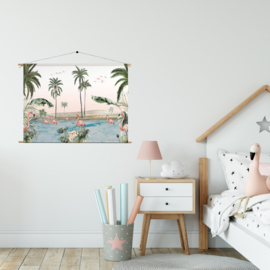 Textielposter | Flamingo Oasis  | 60 x 40
