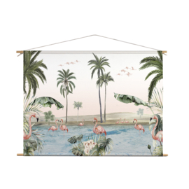 Textielposter | Flamingo Oasis  | 60 x 40