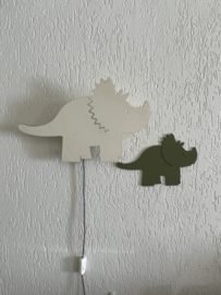 Houten Wandlamp Kinderkamer | Dino Triceratops
