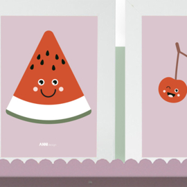 Posterset | Smile | Watermeloen en Kersen