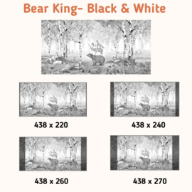 Fotobehang - Bear King Black & White