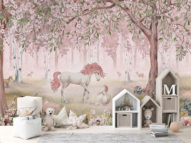 Fotobehang - Unicorn Forest - Pink