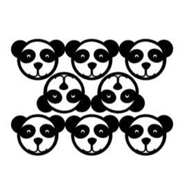 Muurstickers Panda Zwart - Studio Jong