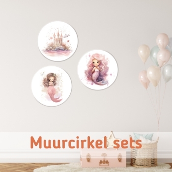 Muur babykamer met muurcirkels