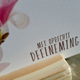 Met oprechte deelneming