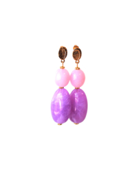 Statement oorbellen roze/paars