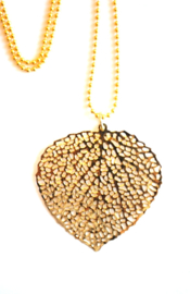 Ketting met filigrain blad goud