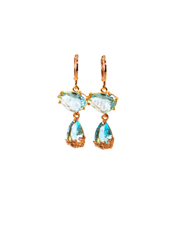 Oorbellen met crystal licht blauw
