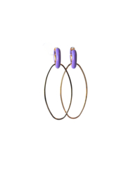 Creolen lila met hanger goldplated