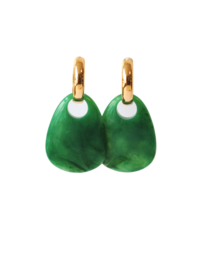 Creool 24K goldplated met hanger groen