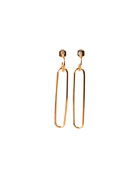 Oorbellen langwerpig 24K goldplated