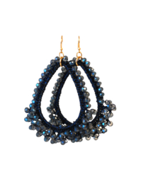 Oorbellen met crystals blauw