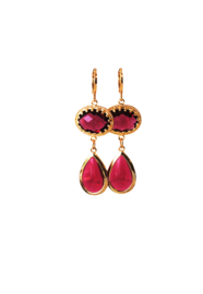 Oorbellen crystal cerise rood