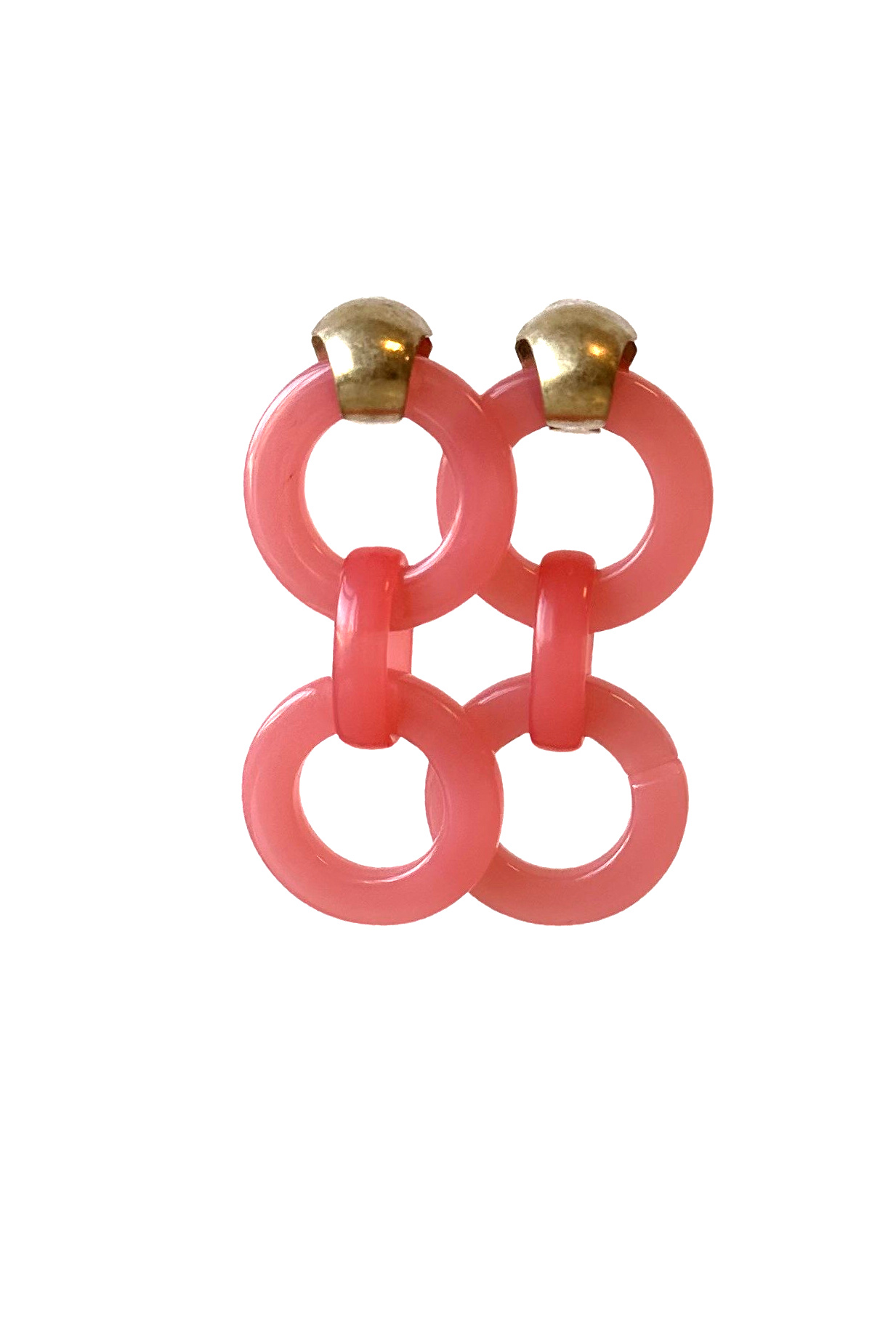 Oorbellen pink/grapefruit en oorsteker