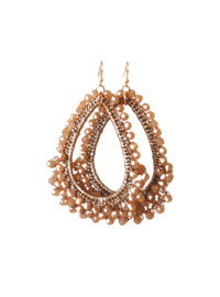 Oorbellen met crystals biscuitbruin