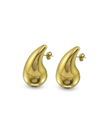 Druppel oorbellen goldplated medium