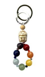 Sleutelhanger  Chakra  JaBeeLL 7 edelstenen en Boeddha