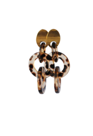 Oorbellen ringen leopard print en oorsteker