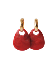 Creool 24K goldplated met hanger rood