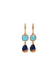 Oorbellen met crystal (licht) blauw