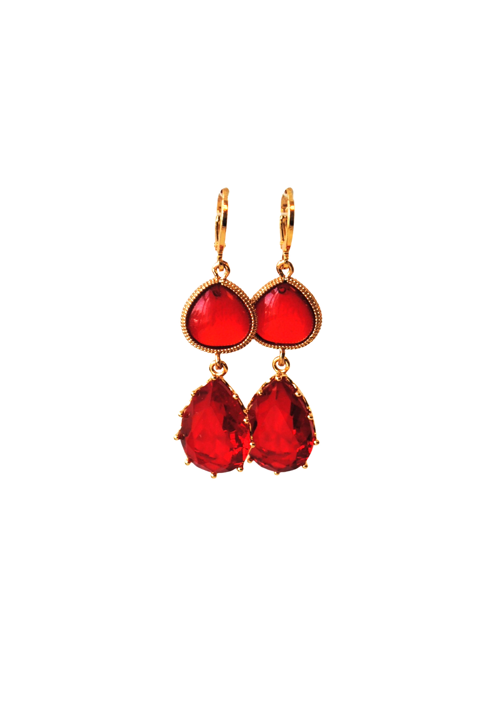 Oorbellen crystal rood