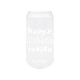 Hoog glas happy things inside