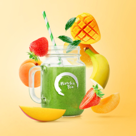 Bio matcha shake aardbei