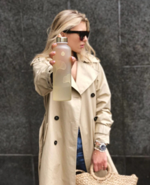 Glazen drinkfles ginkgo