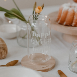 Hoog glas happy things inside
