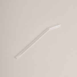 Glazen rietjes  gebogen - wit hartje - 4 set