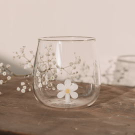 Drinkglas met madeliefje figuur