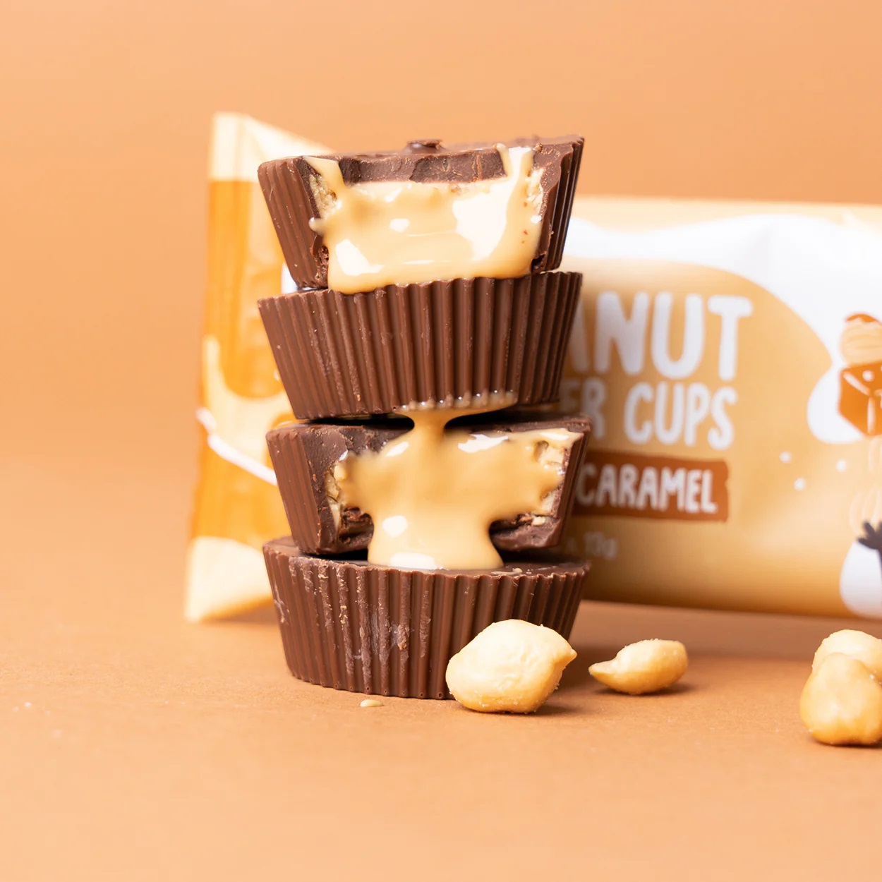 Chocolade cups gezouten karamel